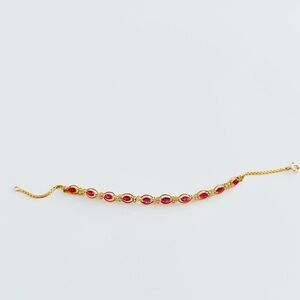 Marquise Ruby Bracelet in 14kt Yellow Gold with Diamonds​